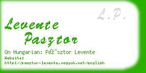 levente pasztor business card